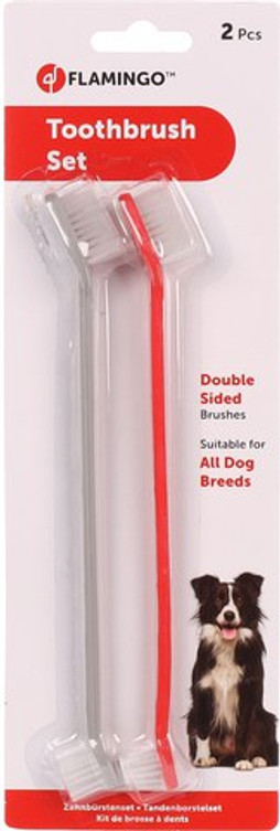 Flamingo f-520815 - Brosse Dentaire Double Face pour Chiens