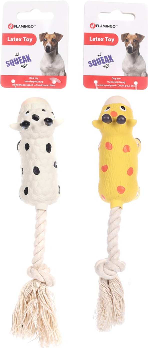 Flamingo f-520843 - Jouet Vache & Girafe avec corde
