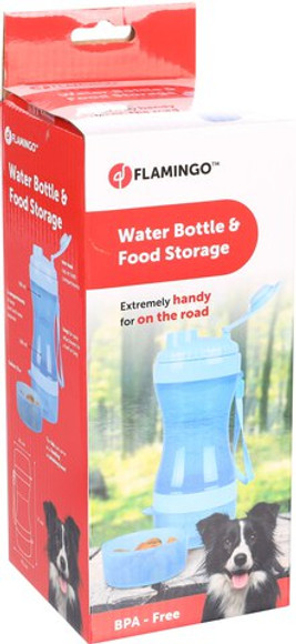 Flamingo f-520854 - Dual-Function Dog Travel Water and Food Bottle