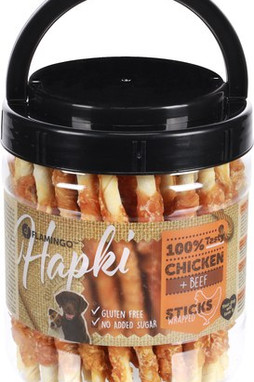 Flamingo f-521115 - Friandises Bâton Blanc avec poulet 12,5cm 600gr