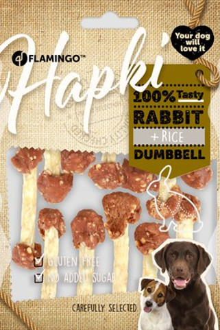 Flamingo f-521126 - Friandises Haltère avec lapin & Riz