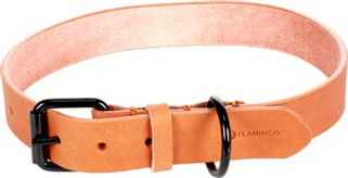 Flamingo f-521270 - Collier Élégant en Cuir Cognac pour Chiens