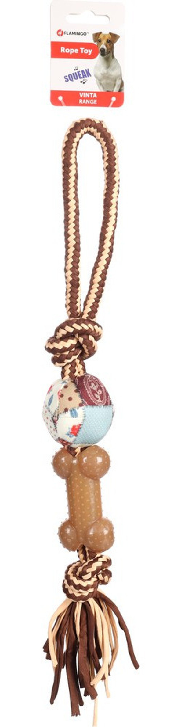 Flamingo f-521405 - Jouet Corde à tirer avec balle Mélange