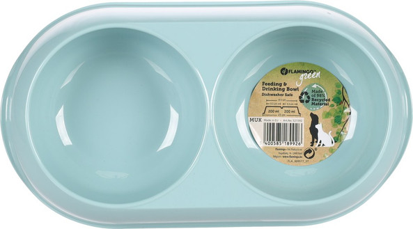 Flamingo f-521592 - Gamelle pour la nourriture et l'eau Combo Ovale clair