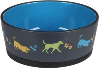 Flamingo f-521574 - Gamelle pour la nourriture et leau Rond Gris foncé &