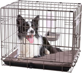 Flamingo f-521648 - No-Spill Dog Crate Water Bowl with Secure Attachment