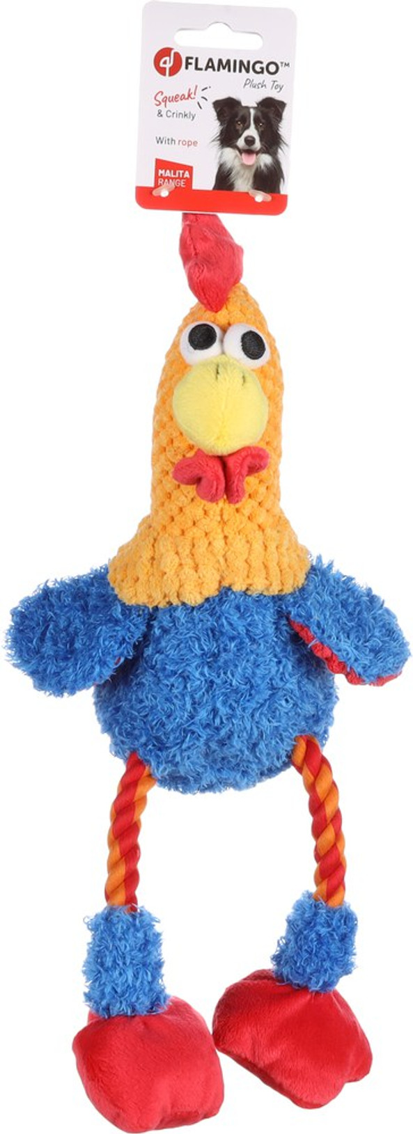 Flamingo f-521887 - Jouet Coq avec corde Mélange
