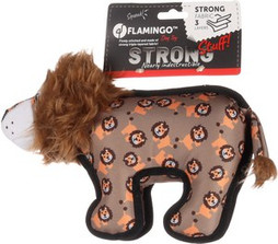 Flamingo f-521880 - Durable Lion Dog Toy with Squeaker and Crunchy Layers