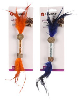 Flamingo f-561335 - Catnip & Matatabi Play Wand with Ribbons and Feathers