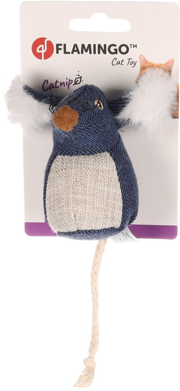 Flamingo f-561329 - Souris en Peluche Bleu Nuit avec Herbe à Chat