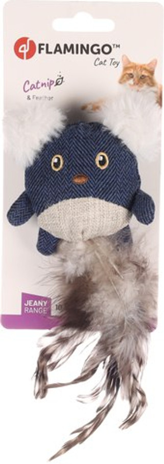 Flamingo f-561332 - Jouet Chat Souris avec Herbe à Chat et Plumes