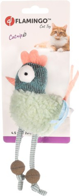 Flamingo f-561325 - Plush Blue Hen Catnip Toy for Playful Cats