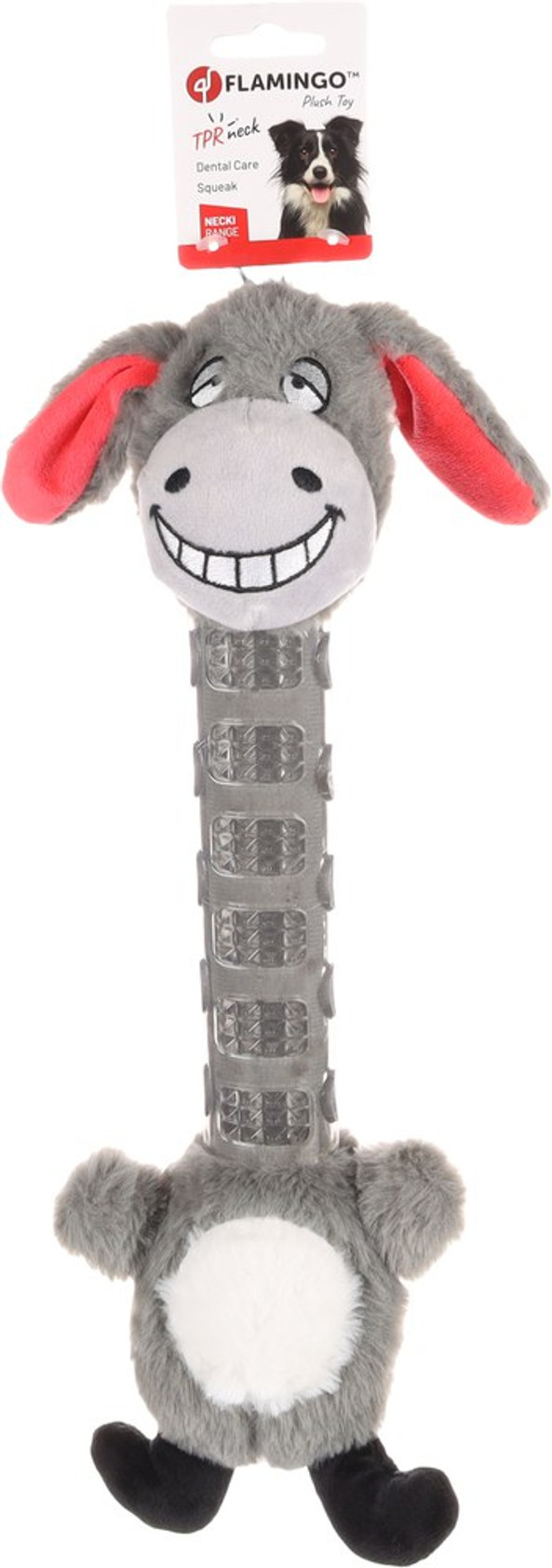 Flamingo f-522066 - Plush Donkey Dental Care Dog Toy with Squeaker
