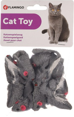 Flamingo f-500359 - Jouet Chat Souris Grise Douceur Câline