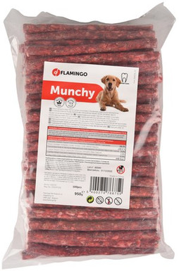 Flamingo f-500797 - Friandises Rouges Munchy pour Chiens - 100 Bâtonnets
