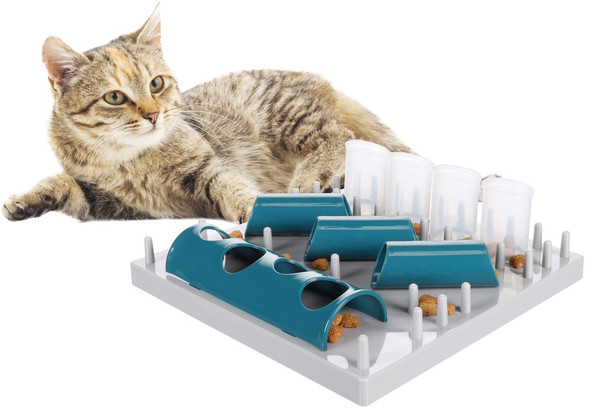 Flamingo f-561315 - Fumbo Grey Cat Treat Dispenser Toy