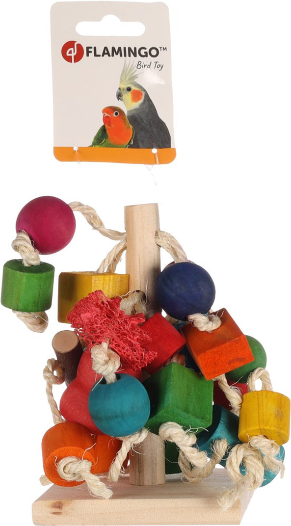 Flamingo f-210365 - Colorful Bird Play Gym with Beads and Loofah