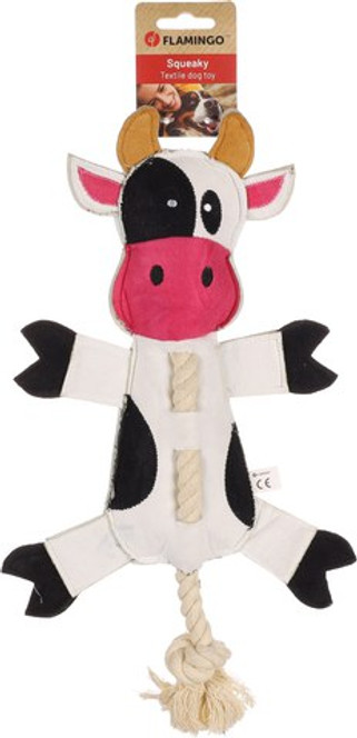 Flamingo f-522522 - Jouet Vache avec corde