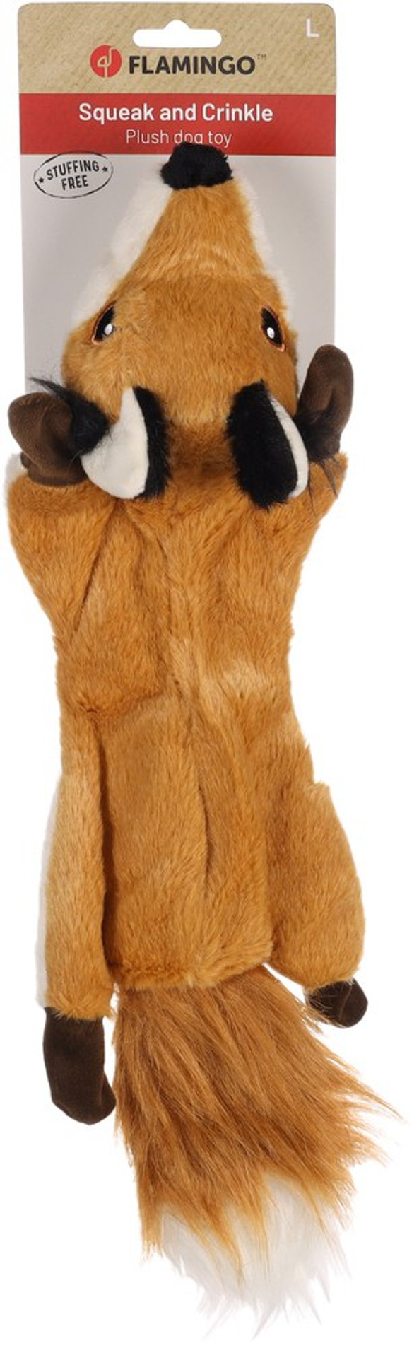 Flamingo f-522515 - Plush Weasel Toy with Squeaker and Crinkle Sounds