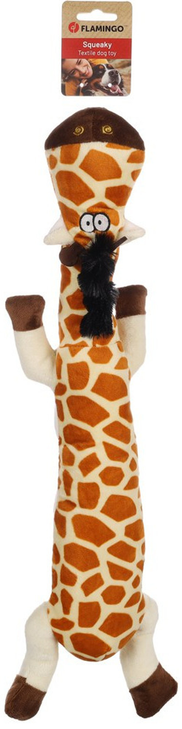 Flamingo f-522508 - Soft Squeaky Giraffe Dog Toy for Playtime Fun