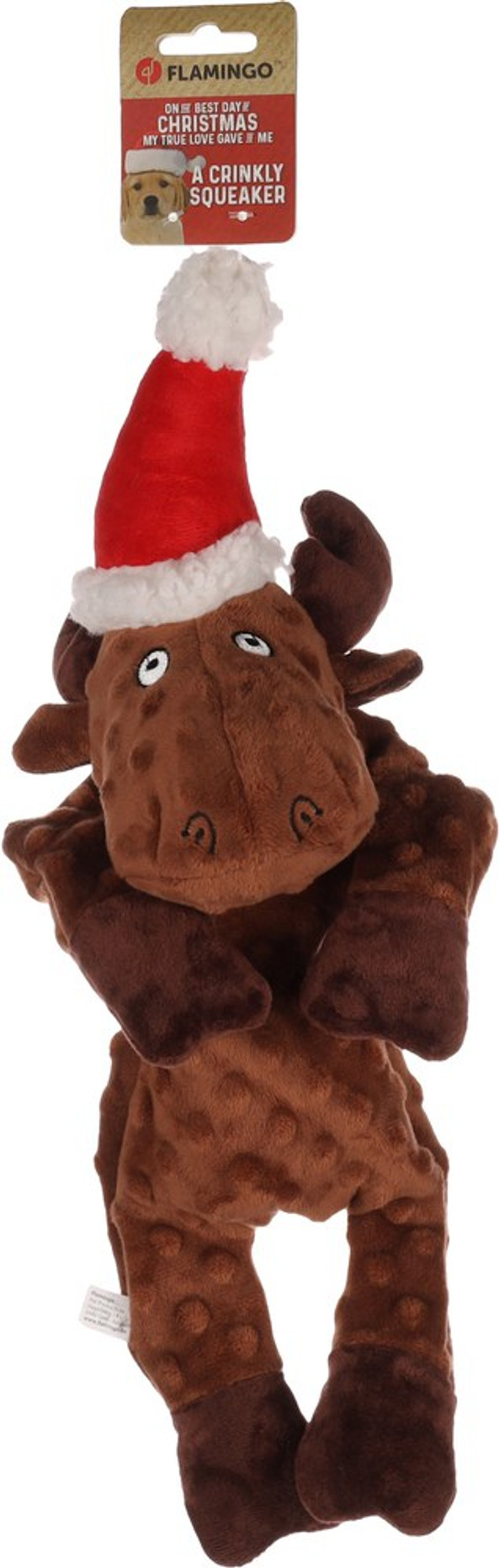 Flamingo f-522532 - Festive Reindeer Plush Toy with Squeaker for Dogs