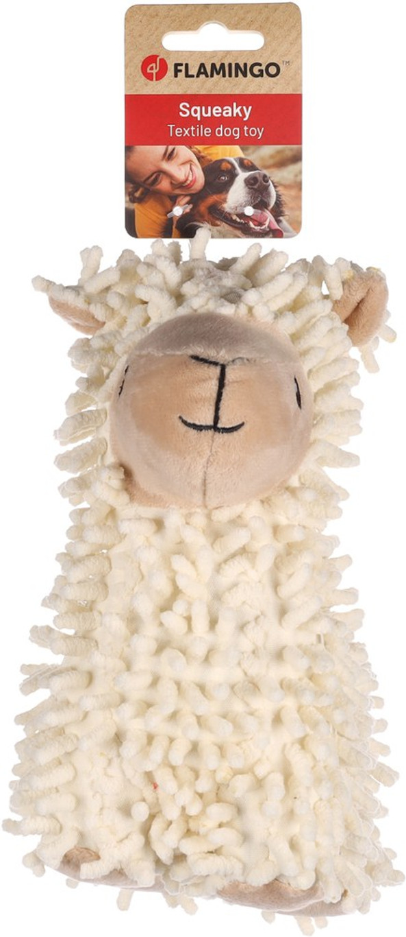 Flamingo f-522504 - Fluffy Squeaky Lama Dog Playtime Toy