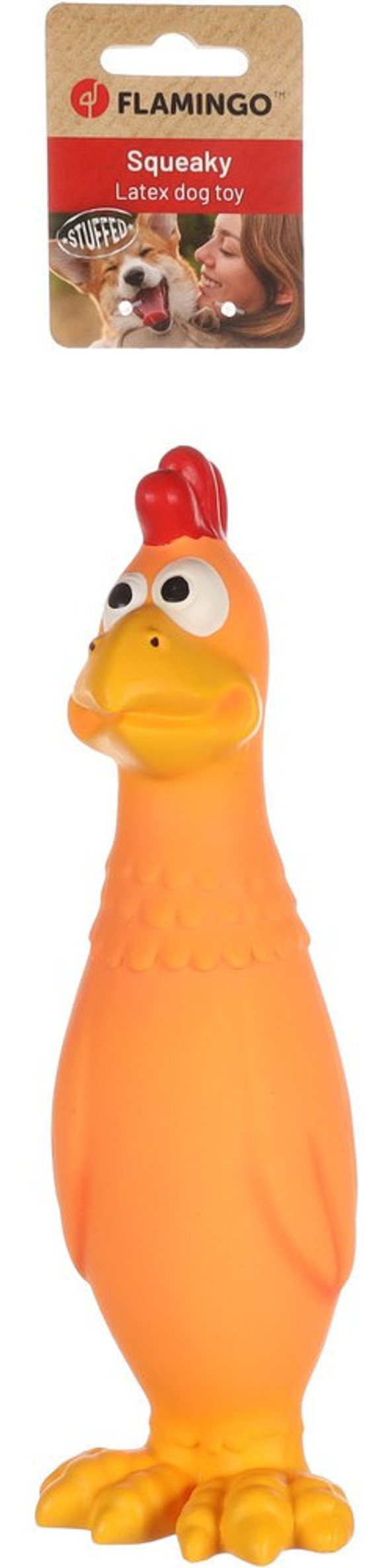 Flamingo f-522497 - Squeaky Soft Latex Chicken Dog Toy