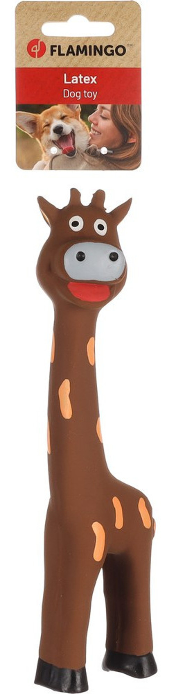 Flamingo f-522496 - Colorful Latex Giraffe Dog Toy with Squeaker