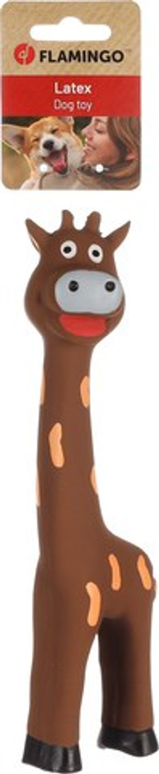 Flamingo f-522496 - Colorful Latex Giraffe Dog Toy with Squeaker