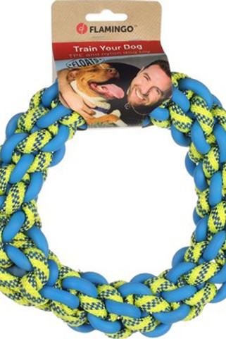 Flamingo f-522570 - Jouet Anneau Cordon Bleu & Jaune