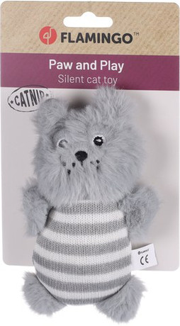 Flamingo f-561448 - Jouet Chat Ours en Tissu avec Herbe à Chat