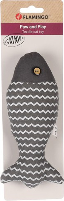 Flamingo f-561439 - Jouet Poisson Gris à lHerbe à Chat