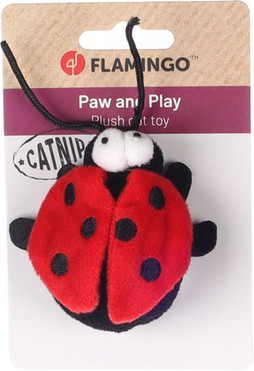 Flamingo f-561436 - Coccinelle en Peluche avec Herbe à Chat pour Chats