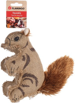 Flamingo f-522752 - Jouet Chien Écureuil en Jute avec Sifflet