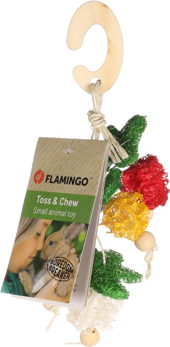 Flamingo f-210393 - Jouet à Mâcher en Loofah et Bois Naturel