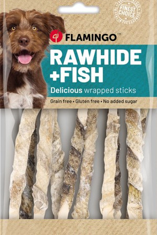 Flamingo f-522755 - Friandises Bâtonavec peau de poisson 85gr