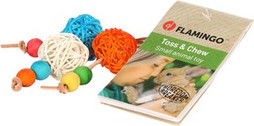 Flamingo f-210400 - Natural Rattan and Wood Dental Nibbling Toy