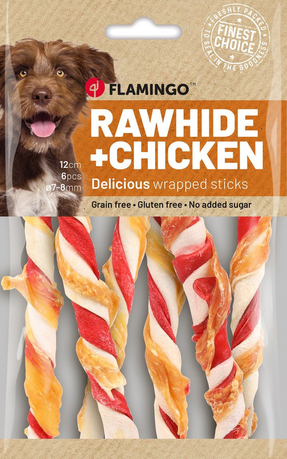 Flamingo f-522758 - Friandises Bâton avec poulet 12cm 11gr / 6 pcs 70gr