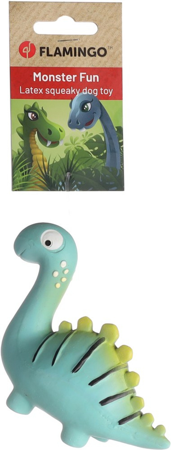 Flamingo f-522778 - Squeaky Green Dinosaur Dog Toy for Endless Fun