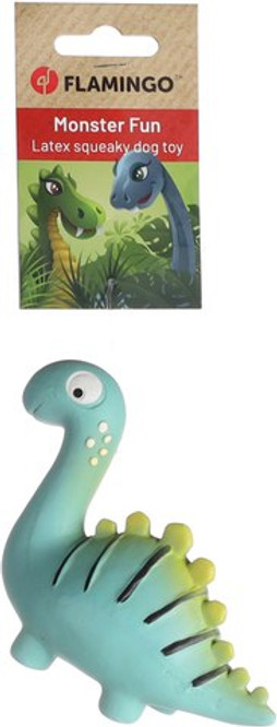 Flamingo f-522778 - Squeaky Green Dinosaur Dog Toy for Endless Fun