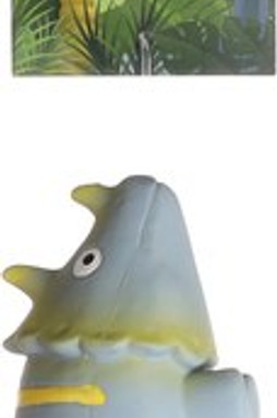 Flamingo f-522780 - Gray Latex Dinosaur Dog Toy with Squeaker