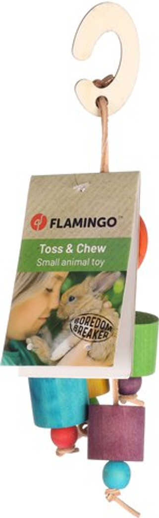 Flamingo f-210408 - Jouet à Mâcher en Bois et Cuir pour Animaux