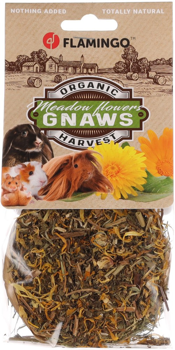 Flamingo f-210412 - Edible Hay Roll with Dandelion & Marigold Delight