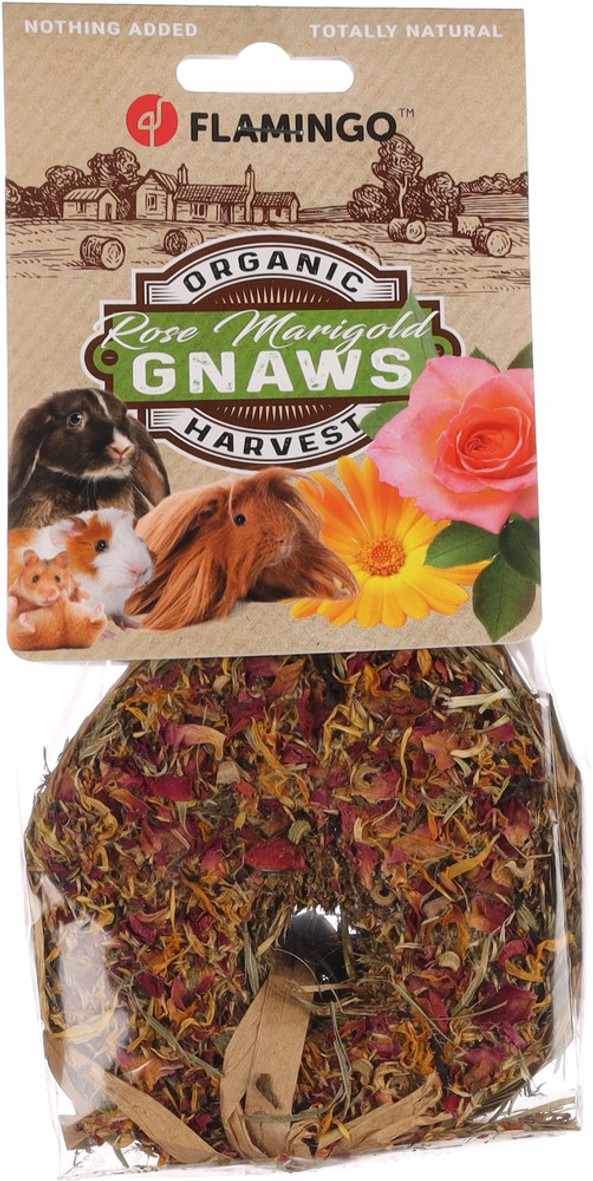 Flamingo f-210417 - Herbal Hay Donut Treat with Dandelion & Rose Petals