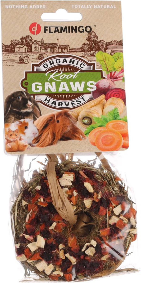 Flamingo f-210415 - Natural Hay Donut Treat with Beet, Carrot & Parsnip