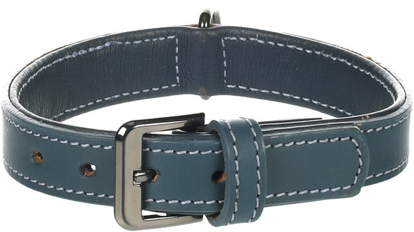 Flamingo f-522867 - Buffalo Leather Dog Collar with Dark Grey Buckle