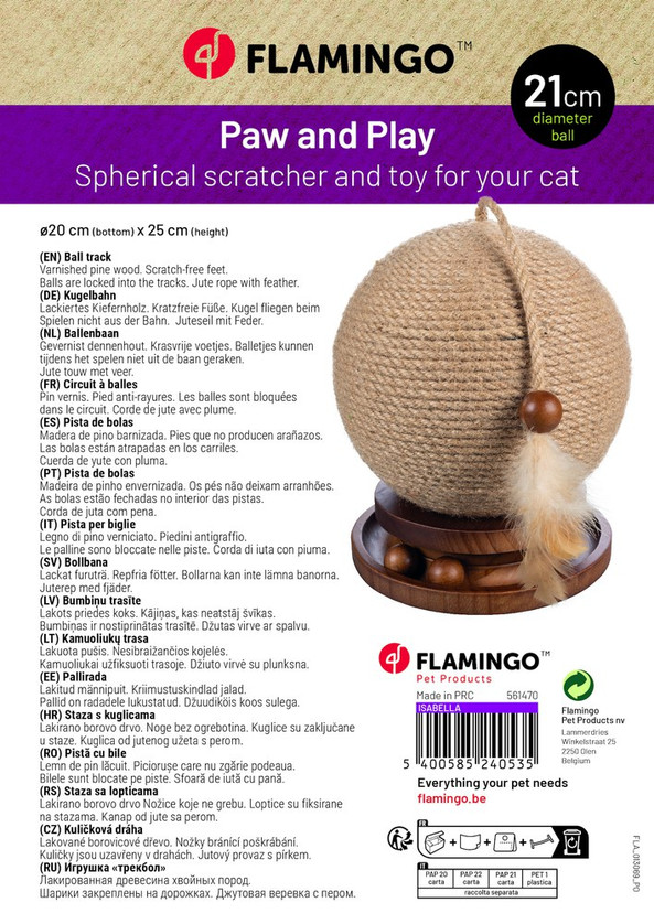 Flamingo f-561470 - Centre de Jeu et Griffoir pour Chats en Bois