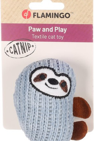 Flamingo f-561474 - Jouet Chat Paresseux Bleu avec Herbe à Chat