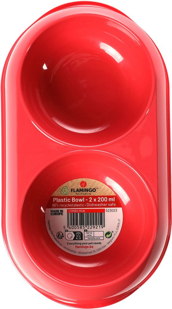 Flamingo f-523023 - Gamelle pour la nourriture et l'eau Ovale corail