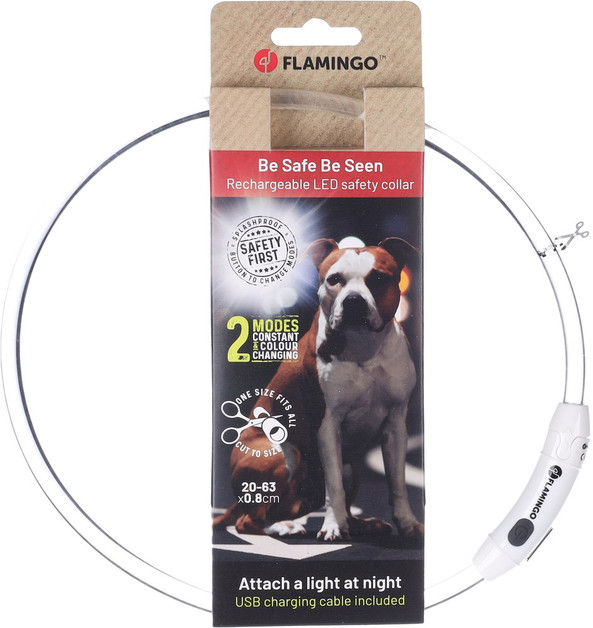 Flamingo f-523055 - Collier Lumineux Multicolore Raina pour Chiens
